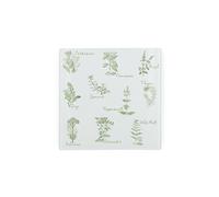 Green Herbs Hot Pot Stand Trivet Gift/Present - Kitchen Chopping/Cutting Board Worktop Protector with Non-Slip Feet 20cm x 20cm (8" x 8")