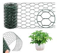 Green Hexagonal Chicken Wire Mesh, 3.94 x 118 Inch Galvanized Poultry Netting, Floral Arrangement Wire Mesh for Flower Arranging, Garden Fencing, DIY Crafts and Decoration