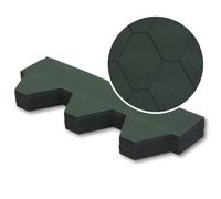 Premium Asphalt Roof Shingles, 25 Pcs Covers 32.2 sqft (3 sqm) - Green Hexagonal Shape Design Felt Shingles 31.5 in x 12.4 in (80 x 31.5 cm) Weather Resistant & Heavy-Duty Roofing Felt