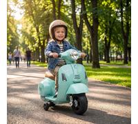(Green) HOMCOM Kids Electric Ride On Motorbike Vespa Licensed 6V Toys for 18-36 Months