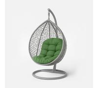 (Green) Homescapes Garden Round Egg Chair Swing Cushion