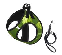 Green Hops And Leaves Pattern,Pet Harness,Adjustable Reflective Dog Harness,Pet Leash Vest,M