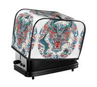 Green horned dragon Toaster Cover 2 Slice, Waterproof Bread Machine Covers with Pockets Universal Size Kitchen Small Appliance Cover with Handle, Dust and Fingerprint Protection
