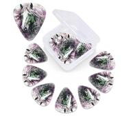Green Horse Guitar Picks 12 Pack Personalized Plectrums with Organizer Storage Box, Colorful Celluloid Guitar Plectrum Includes Thin, Medium, Heavy Picks for Acoustic Guitar Bass Picks