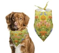 Green Horse Pattern Dog Bandana, Soft Breathable Pet Scarf, Personalized Dog Bib Kerchief for Small Medium Large Dogs Cats, Exquisite Pet Neckerchief for Daily Wear, Travel, Party
