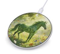 Green Horse Pattern Round Fast Wireless Charging Pad