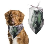Green Horse Pet Scarf Adjustable Pet Accessories Triangular Scarf Washable Floral Print Puppy Bib Bandana Stylish Comfortable Cat Scarves for Holiday Scarfs