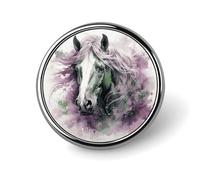 Green Horse Round Badge for Men Women, Durable & Stylish Lapel Pins, Lightweight Metal Badges for Shirts, Jackets, Hats