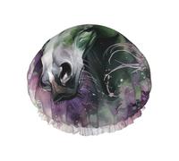 Green Horse Shower Caps for Women Reusable Bath Caps for Men Double Layer Waterproof Hair Cap with EVA Lining Stylish Large Shower Bonnet Soft Bath Hat for Long Hair, Braids