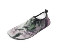 Green Horse Water Shoes for Men Women, Lightweight Stretch Swim Shoes with Anti-Slip Rubber Sole, Quick-Dry Aqua Socks for Pool, Beach, Surfing, Style, 12 Women/12 Men