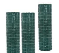 Green Hot Dipped Galvanised Wire Fencing 90CM X 25M(3FTX82FT) PVC Coated Wire Mesh Roll Chicken Wires Netting Stock Fencing Decorative Fence for Garden Vegetables Fruits Animals, 4in X 3in Hole Size