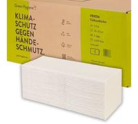 Green Hygiene Frieda Folding Hand Towels, V-Fold / Z-Fold 2-Ply 25 x 23 cm, Recycling, Beautiful White, 20 x 200 Sheets, 4000 Sheets/VE, Paper Towels