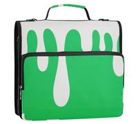 Green Ice Cream 1.5 Inch 3 Rings Binder with Extra Pockets with Strap Multiple Pockets Portable Home Travel Safe Storage Bag for School/Office Clip de cremallera escolar