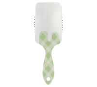 Green Ice Cream Plaid Checked antistatic hair brush for long hair Designed massage brush for short hair with Ergonomic handle cepillo para pelo rizado