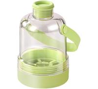 Green Ice Cube Water Bottle, Portable 2-in-1 Touch-Free Ice Maker, Silicone Handle, Food-Safe Material for Camping, Office, Summer