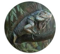 Green Iguana Jigsaw 1000 Piece Round Puzzle Rainforest Vines Beautiful Decoration Puzzle for Adults Challenging Game 1000pcs (67.5x67.5cm)