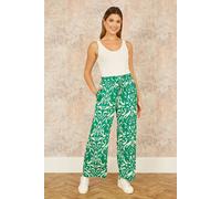 Green Ikat Print Relaxed Fit Trousers Yumi Green 14