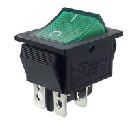 Green Illuminated DPST Rocker Switch On-Off Snap In 22x30mm 4pin