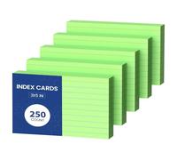 Green Index Cards 3x5, 250 Count Notecards 3x5 Lined, 3 x 5 Index Cards Ruled Flash Cards for Studying, 3 x 5 Index Note Cards Flash Paper Bulk Study Card Index Card for Learning Taking Notes to-Do