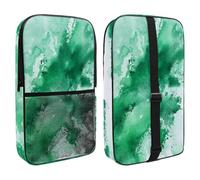 Green Ink Watercolor Textures on White Background Pickleball Bag, Pickle Ball Paddle Bag with Adjustable Shoulder Strap for Women and Men
