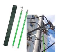 Green Insulated Rescue Hook Operating Poles for Disconnect Switch, 10kV 35kV 110kV 220kV Voltage Non-Conductive Electrical Equipment(9.8ft/3m 10kV 3-Sections)
