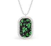 Green Ireland Shamrock St Patricks Day Funny Pendant Necklace for Women Personalized Fashion Jewelry Diamond Necklaces for Wedding Birthday Gold Silver