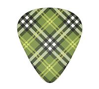 Green Irish Plaid Guitar Picks Includes Thin Medium And Heavy Gauge Unique Guitar Gift For Bass Electric Acoustic Guitars Ukulele (12 Count)