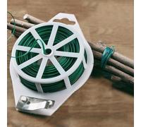 Green Iron Wire Garden Ties for Plants - 20M/30M/50M/100M Reusable Plant Support Rope with Cut-Off Clips, Soft & Non-Damaging for Climbing Vines, Sh(20M)