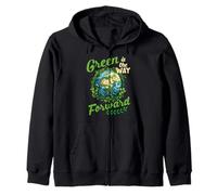 Green Is The Way Forward Earth Month Zip Hoodie