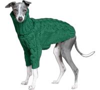 Green Italian Greyhound Sweater Coat, Soft Warm Turtleneck Dog Sweater For Greyhound & Whippet Clothes, Winter Pet Long Sleeve Pullover for Small Medium Dogs(L)