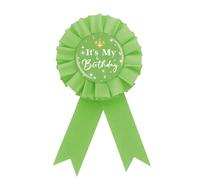 Green It's My Birthday Tinplate Crown Badge for Girl Women -Happy Birthday Party Button Brooch