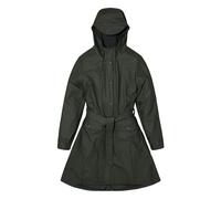 Curve W Long Trench Coat with Tie-Waist and Zip Fastening Khaki