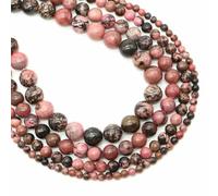 Green Jade Beads 4/6/8/10mm Natural Stones Healing Crystals Round Loose Spacer Gem Bead for Jewelry Making DIY Bracelet Necklace-Pink Black Rhodonite-6mm 56-65pcs