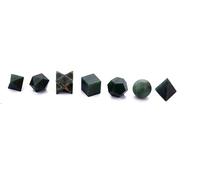 Green Jade Pocket Palm Reiki Stones Solids Sacred Geometry Set "Blessfull Healing"