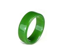 Green Jasper Thumb Ring for Men Feng Shui Good Luck Wealth Prosperity Vintage Elegant Solid Band,19mm