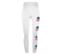 Green Jeans Women's American Flag Leggings 4th of July Patriotic Stripe Yoga Pants High Waist Soft Stretchy USA Flag Print Trousers Womens Cargo Pants (White, M)