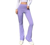 Green Jeans Women's Pants Spring and Summer Solid Color Fashion Solid Color Tight High Waist Pants Female High Elastic Bottoming Casual Pants Butt Lifting Jeans for Women (Purple, XXL)