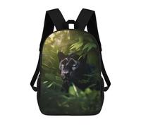 Green Jungle Black Panther Backpack, 3D Printed School Bag, School Lunch Bag, Travel Backpack, Friends Backpack, School Backpack for Girls And Boys 17inch