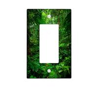 Green Jungle Light Switch Cover Plates/Outlet Covers, Lush Tropical Forest for Home Decor, Thermoplastic Wall Plates, Standard Size Single Rocker