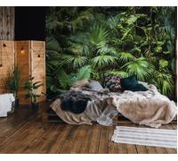 Green jungle WALLPAPER 312x219 cm bedroom feature wall mural botanical design