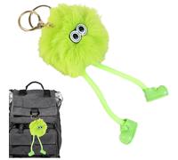 (Green) Keychain | Fluffy Long Legs Puff Pendant,Cartoon Key Cute Cartoon Fluffy Ball Pendant, Plush Ball Pendant with Eyes