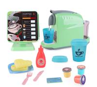 (green) Kids Coffee Machine Toy with Lights Sounds and Interactive Order Broadcast Perfect Pretend Play Kitchen Ideal for Role Play Early Learning