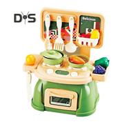 (green) Kids Kitchen Play Set with 30Pcs Pretend Toys Role-playing Kitchen Set Develop Hands-On Skills Cooking Simulation Toys for Kids