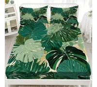 Green King size Fitted Sheet set 60x80 inch - 30cm Deep Pocket