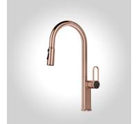 Green Kitchen Faucet with Pull-Down Spray, 1-Hole Sink Mixer, 360° Rotating Spout, Modern Design, Easy Installation, Water-Saving, Kitchen Tap