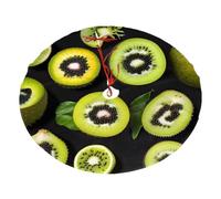 Green Kiwi Christmas Tree Skirt 30" Fashion Holiday Accessories Suitable for Halloween and Christmas
