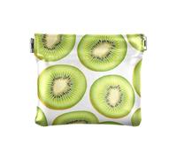Green Kiwi Fruit Pattern Squeeze Coin Purse Pouch Change Holder PU Leather Mini Wallet Coin Pocket for Women Girls Men