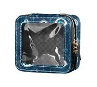 Green Kiwi Lime Oil Painting Waterproof Clear Small Makeup Bag for Purse Skincare Pouches Cosmetic Organizer Case for Women Girls, Evil Eye Circle White Obsidian, One Size