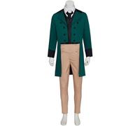 (Green, L) Anthony Cosplay Costume Men's Victorian Regency Outfit Colonial Uniform Medieval Outfit