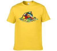 (green, L) Summer Cotton T-Shirt Rubik's Printing T-Shirt Funny Hipster Graphic Tee Shirt Top Unisex Man Short Sleeve Cool Tees #304